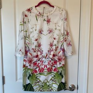 Ted Baker White Floral Dress Size 3